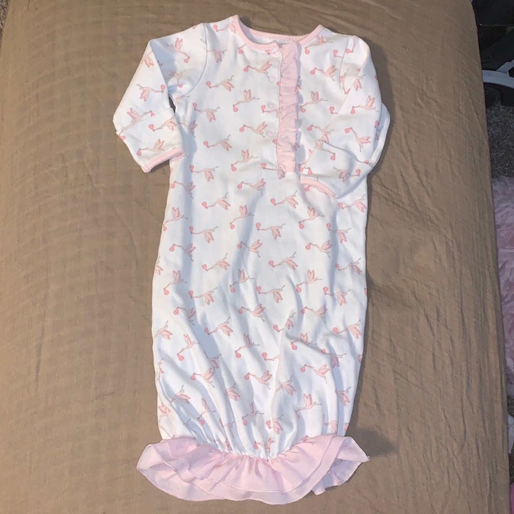 Pink Frilled stork layette